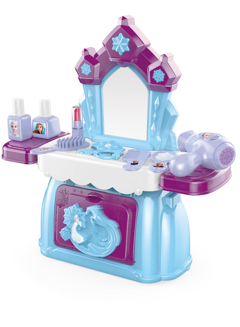 Disney Frozen 2-in-1 Makeup Handbag Playset Light & Sound | Anna / Elsa | Vanity Playset | Pretend Play | Fashion Styling | Make Up Playset | Gift for Kids  - Image 1