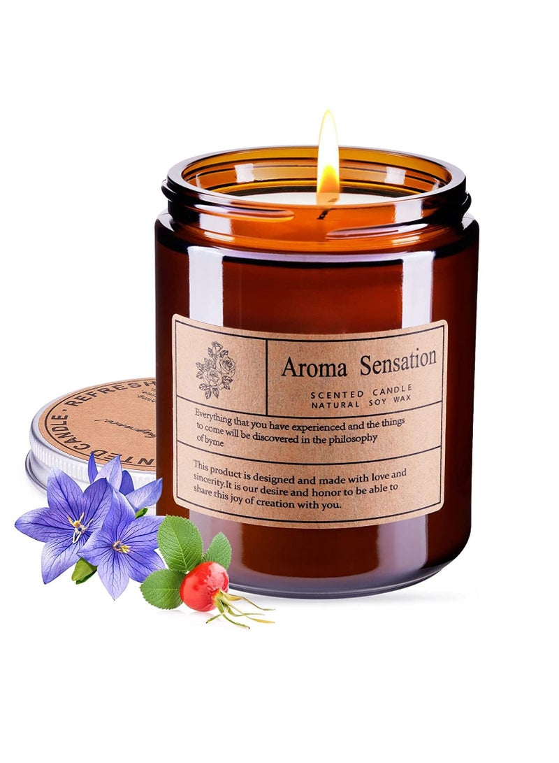 شمعة معطرة بتصميم على شكل برطمان ومزودة بغطاء ذات رائحة فاخرة لمنزل أنيق - Image 1