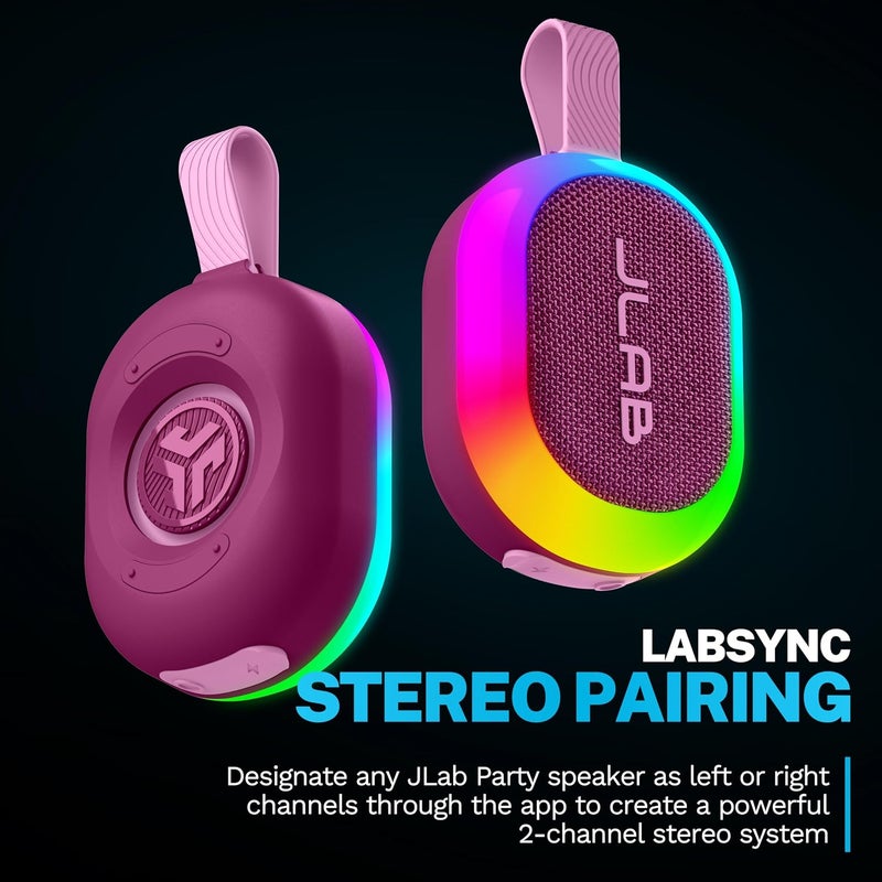 JLab Pop Party Portable Bluetooth Speaker - Mulberry - Image 4