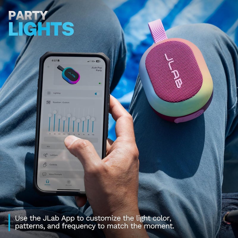 JLab Pop Party Portable Bluetooth Speaker - Mulberry - Image 2