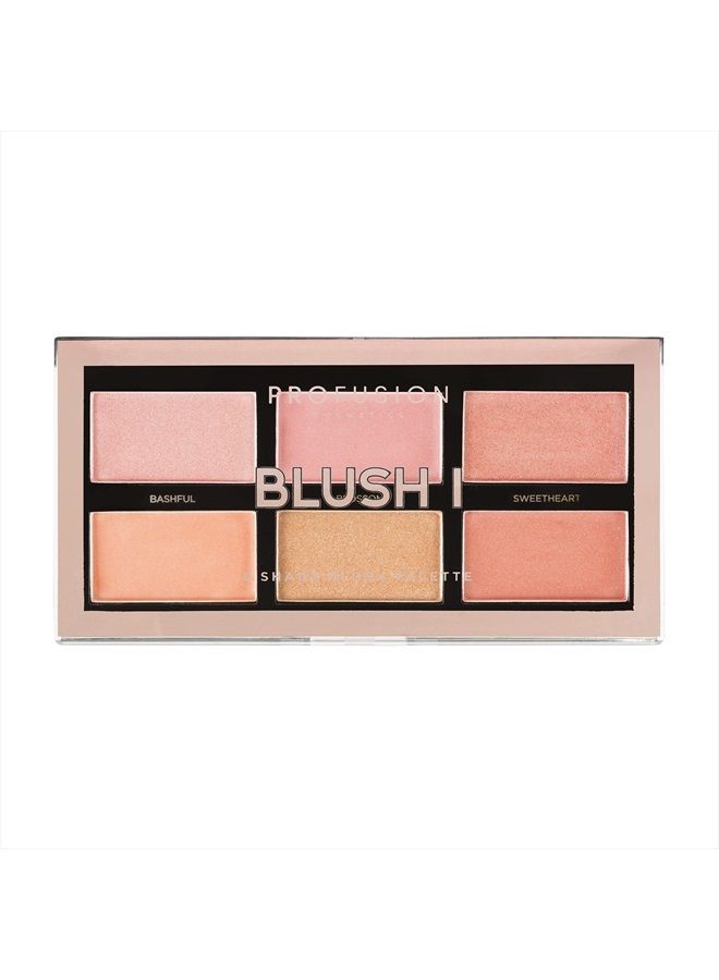Profusion Cosmetics The Go Palette - Blush I, Long Lasting 6 Colours Face Blusher Gives Daily Glamorous Celebrity Look - Image 1
