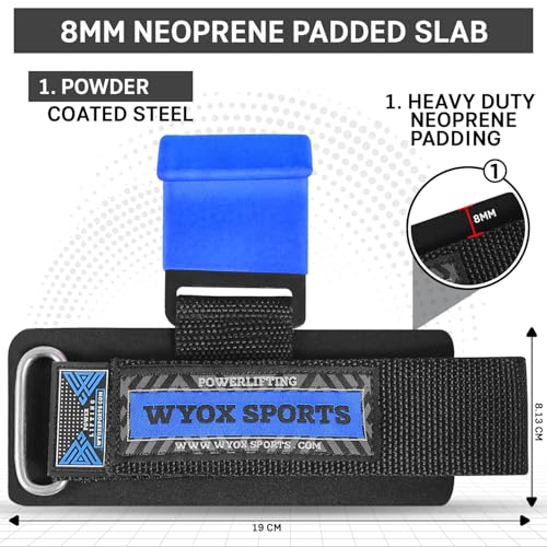 WYOX Weight Lifting Hooks for Men & Women (Pair) – Heavy Duty Wrist Support Straps with Hooks for Deadlifts, Pull Ups, Shrugs – Gym Lifting Straps with Grip Assist for Weightlifting & Strength Training - Image 2