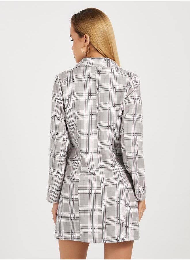 Styli Checked Belted Blazer Mini Dress  - Image 4