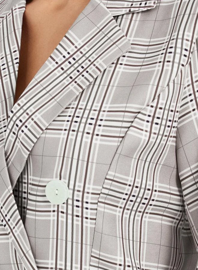 Styli Belted Plaid Dress