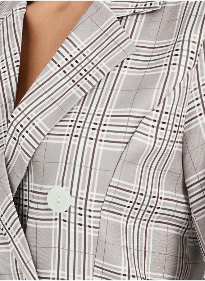 Styli Checked Belted Blazer Mini Dress  - Image 3