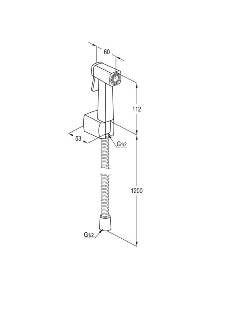 Kludi Rak SHATTAF ABS HOSE & WALL BRACKET RAK32107-09 - KLUDI - Image 2