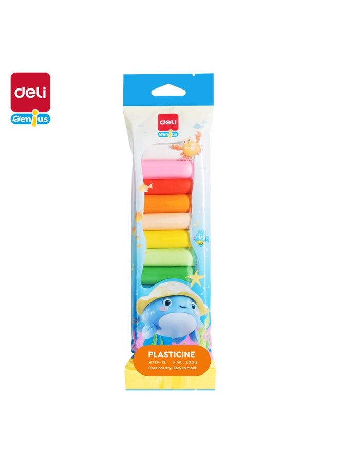 Deli EH719-12 Plasticine – 12 Bright Colors, Skin-Friendly, Non-Sticky, Soft Texture for Creative Modeling - Image 1