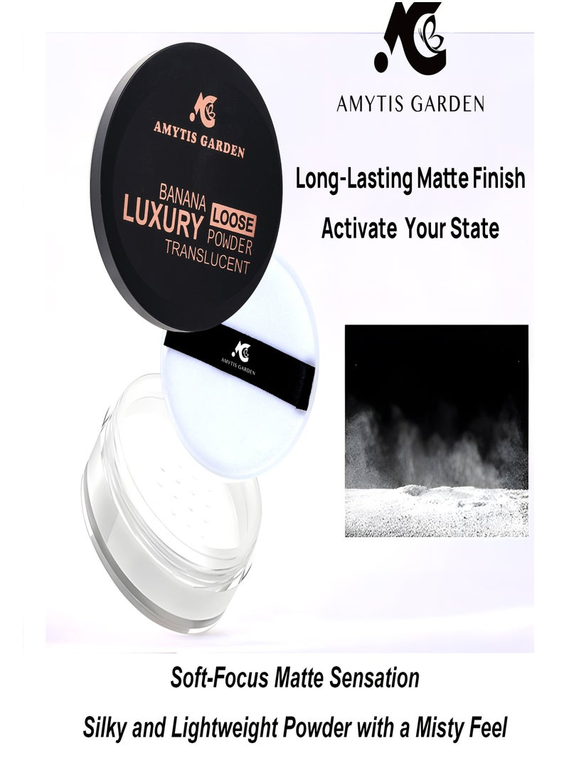 AMYTIS GARDEN Luxury Loose Setting Powder - Translucent Silky Smooth, Flawless Finish, Long Lasting  - Image 2