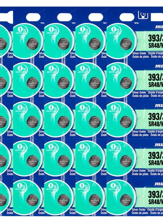 muRATA 393/309 Battery SR48/W/SW 1.55V Silver Oxide Watch Button Cell (25 Batteries) - Image 1