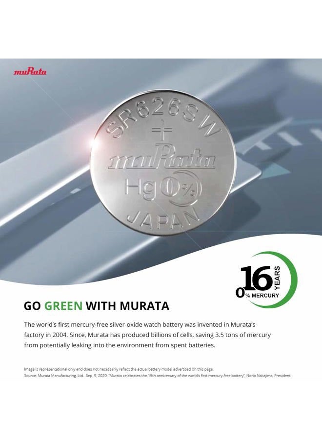 muRATA 393/309 Battery SR48/W/SW 1.55V Silver Oxide Watch Button Cell (25 Batteries) - Image 4
