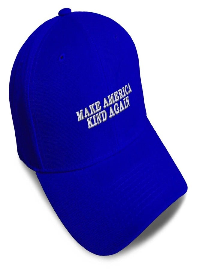 Speedy Pros Baseball Cap Make America Kind Again Love United States Acrylic Kindness Dad Hats for Men and Women Royal Blue Design Only - Image 1