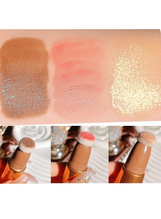 LIFUS Beauty Wand Makeup Set Face Liquid Cream Contour Highlighter Bronzer Blush Stick With Cushion Applicator Lightweight, Blendable, Natural, Longlasting, And Easy To Apply - Image 4