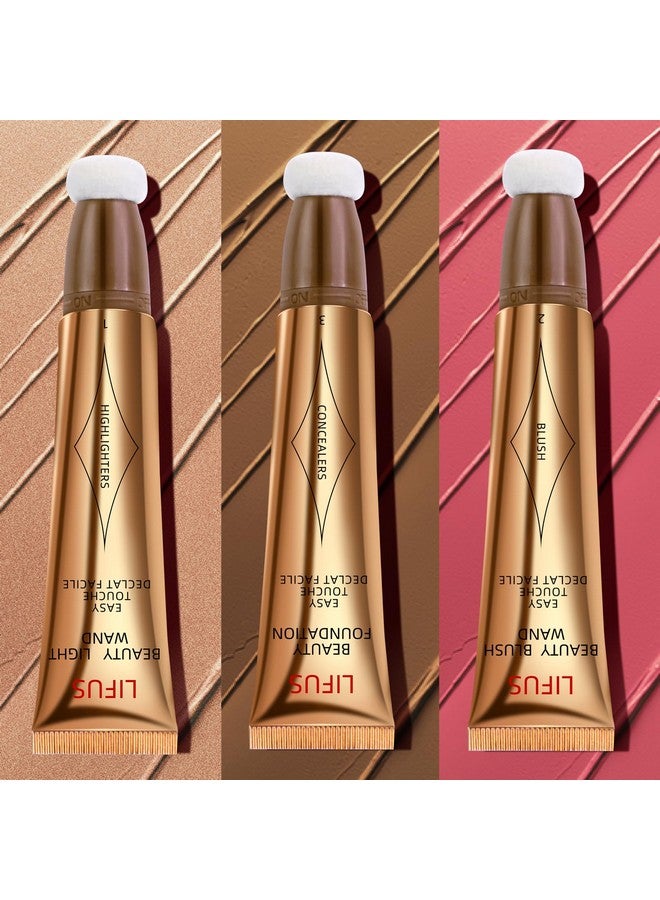 LIFUS Beauty Wand Makeup Set Face Liquid Cream Contour Highlighter Bronzer Blush Stick With Cushion Applicator Lightweight, Blendable, Natural, Longlasting, And Easy To Apply - Image 3