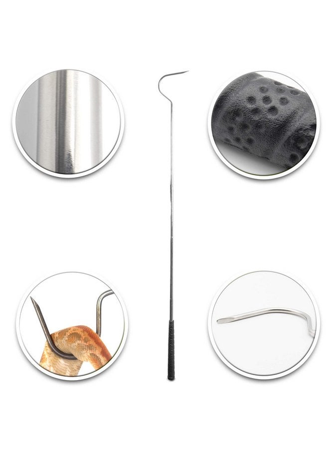 Cynamed Professional Stainless Steel Probe Snake Hook Reptile Catcher Stick Rattlesnake Grabber Pick-up Handling Tool - Image 1