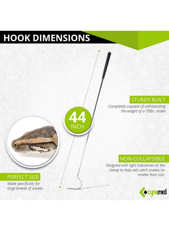 Cynamed Professional Stainless Steel Probe Snake Hook Reptile Catcher Stick Rattlesnake Grabber Pick-up Handling Tool - Image 3