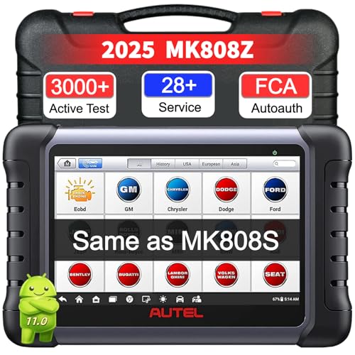Autel Autel Scanner MaxiCOM MK808Z 2025 Bidirectional Scan Tool Same As MK808S MK808BT MX808S 28 Service Active Test All System Diagnose Injector Coding FCA Autoauth Alternative of MK900 MX900