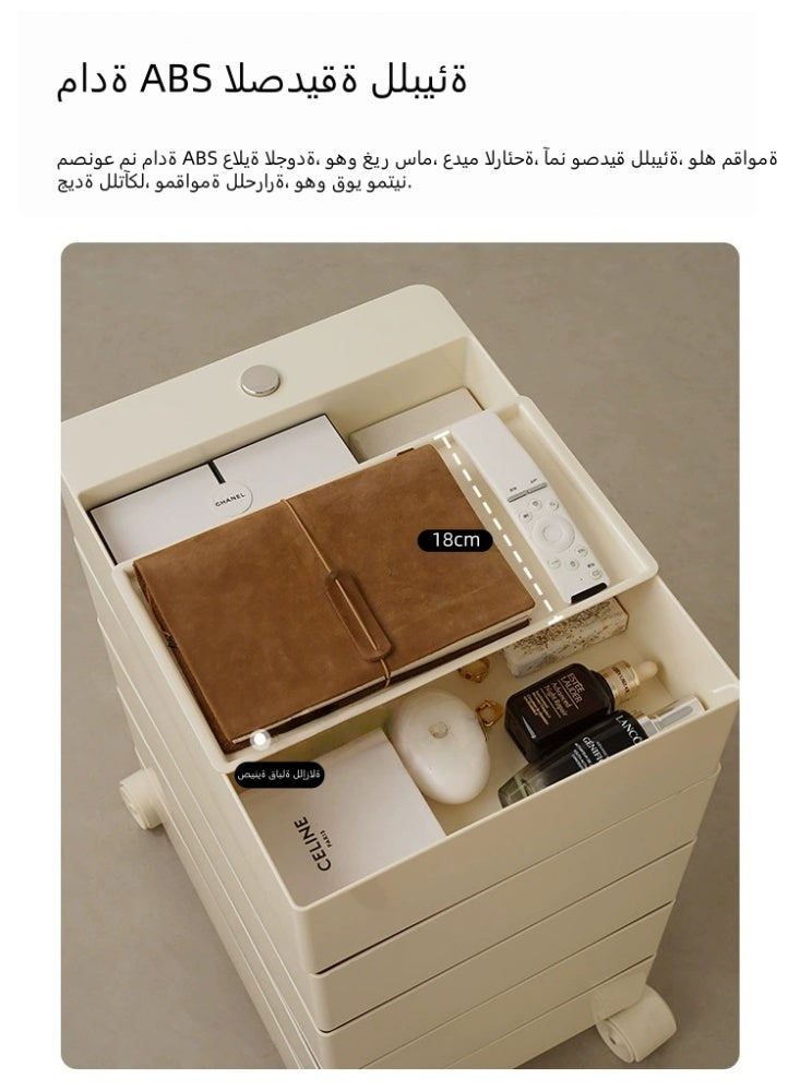 عربة تخزين متعددة الطبقات قابلة للدوران مع عجلات – منظم عملي للاستخدام في المنزل والمكتب - Image 3