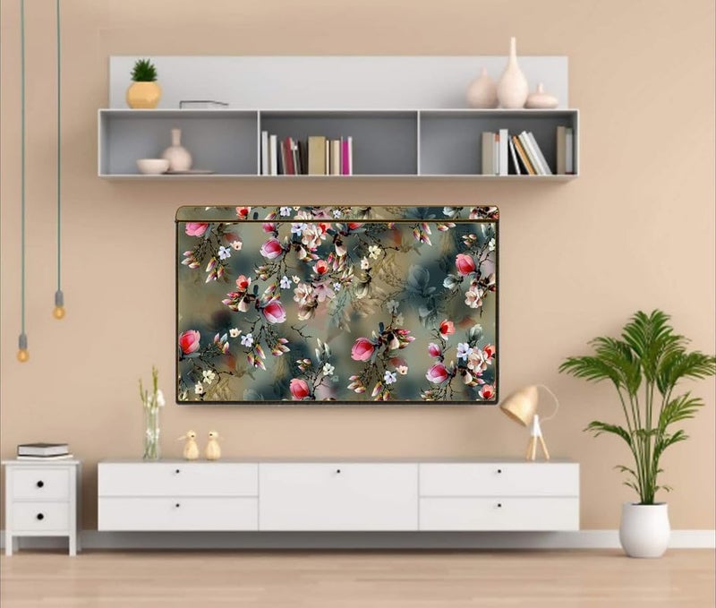 NERHA PVC Dustproof and Waterproof Printed LED TV Cover 32 Inch (Green) - Image 3