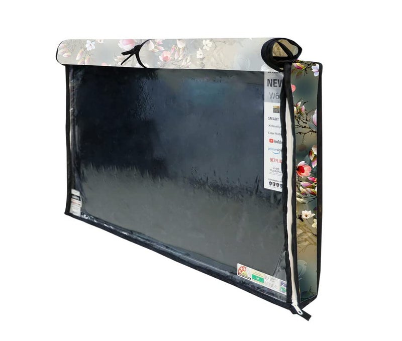 NERHA PVC Dustproof and Waterproof Printed LED TV Cover 32 Inch (Green) - Image 2