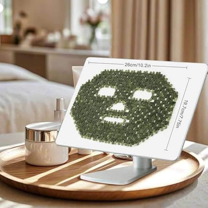 LazyGa Jade Mask, Natural Facial Cooling Mask, 100% Real Jade for Hot & Cold Therapy, Relieves Redness, Swelling, Sensitivity, Wrinkles, Puffiness, and Anti-Aging - Image 2