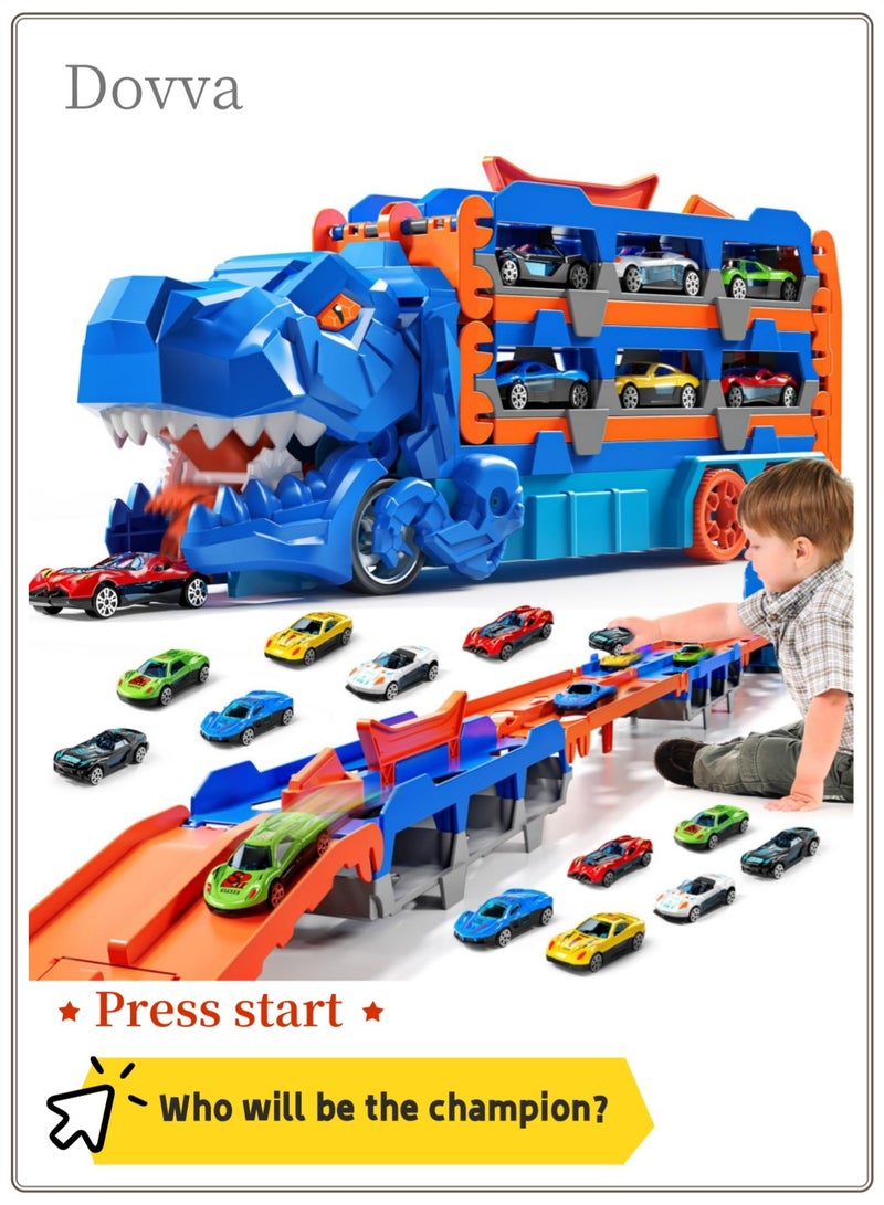 Dovva Dinosaur Race Track Toys for Boys, Race Track Truck Car Toys Boy Toys Gift for Kids Age 4 5 6 7 8 Years Old - Image 1