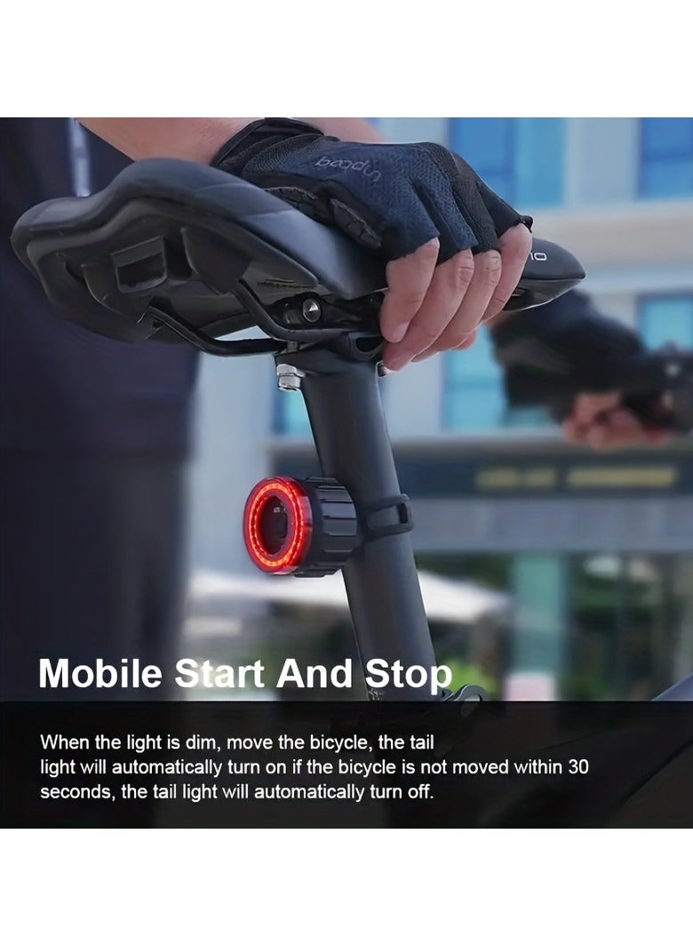 TWOOC Smart Bike Tail Light – Auto On/Off u0026 Brake Sensing LED Bicycle Rear Light with USB Rechargeable Battery | Waterproof u0026 5 Lighting Modes for Night Cycling Safety - Image 5