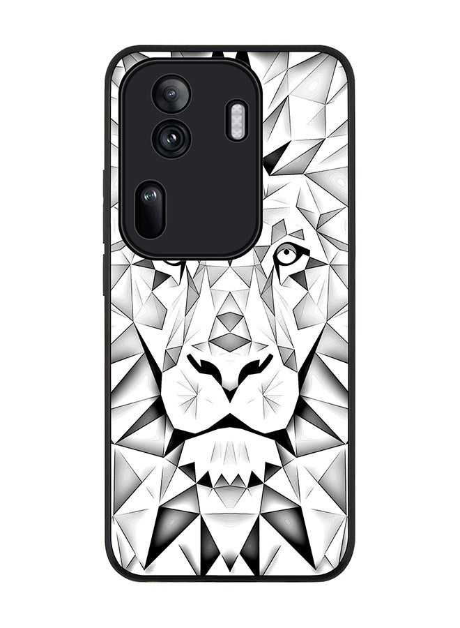 Stylizedd Rugged Black Edge Case for Oppo Reno11 Pro, Slim fit Soft Case Flexible Rubber Edges Anti Drop TPU Gel Thin Cover -  Poly Lion - Image 1