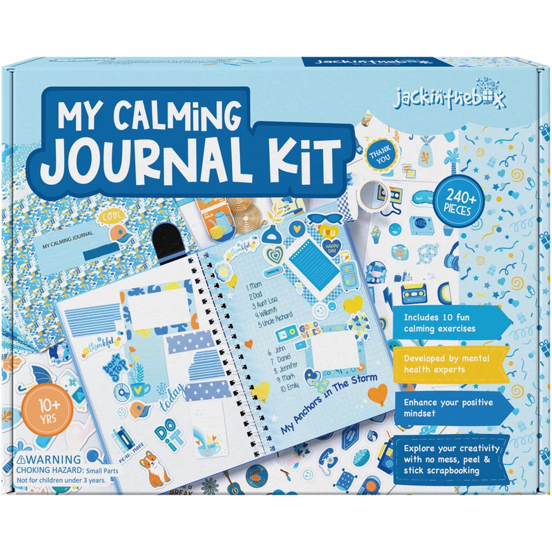 jackinthebox Calming Journal Kit for Girls Ages 8â€“12, 242 pcs, Scrapbooking Journal Set for Teen & Tween Girls, 10 Fun Gratitude Exercises, Journal Art & Craft Kit, Valentineâ€™s Day Gift for Girls 8 9 10 11 12 - Image 1