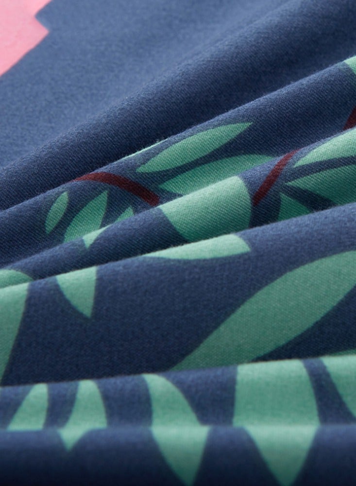 Sharpdo مجموعة سرير شارب دو 3 قطع، طقم لحاف قطني أزرق داكن، بدون قلب، غطاء لحاف مقاس كينغ، 220*240 سم، مع غطاء لحاف وأكياس وسائد - Image 5