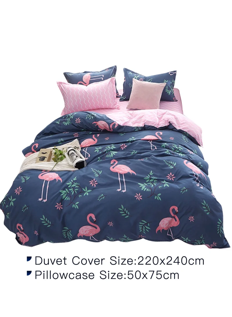 Sharpdo Sharpdo 3-Piece Bed set, Cotton Dark Blue Quilt Set, Without Core, King Size Duvet Cover, 220*240cm, With Quilt Cover and Pillowcases