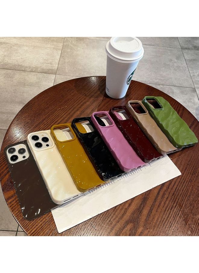 Digital Computer/For Iphone Protective Case - Transparent Frosted Matte Design-Color:WT Solid Color Pleated Wine Red-Applicable Model:14 (without Packing)