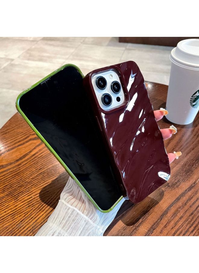 Digital Computer/For Iphone Protective Case - Transparent Frosted Matte Design-Color:WT Solid Color Pleated Wine Red-Applicable Model:14 (without Packing)