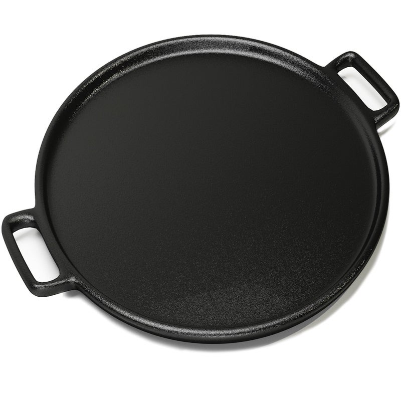 Cast Iron Pizza Pan  14Inch Baking Pan for Oven Stovetop Grill or Campfires  Durable EvenHeating Versatile Cast Iron Griddle by HomeComplete