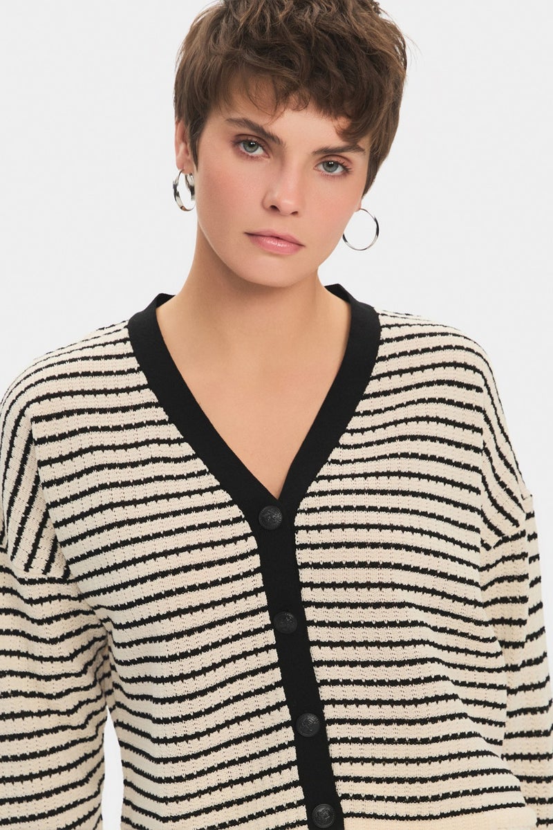 NG Style Exclusive Striped Knitted Cardigan  - Image 3