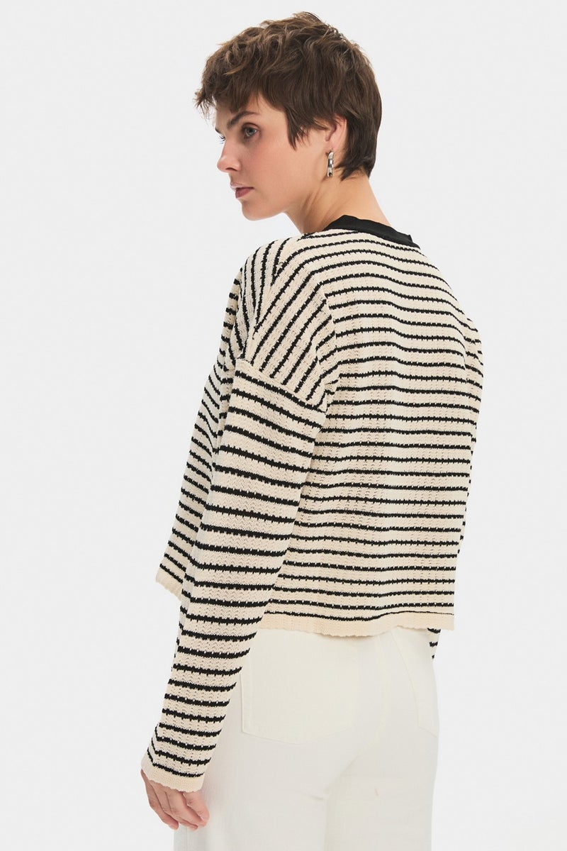 NG Style Exclusive Striped Knitted Cardigan  - Image 4