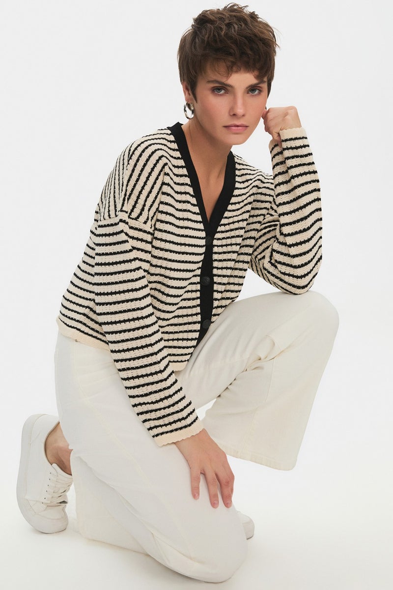 NG Style Exclusive Striped Knitted Cardigan  - Image 2