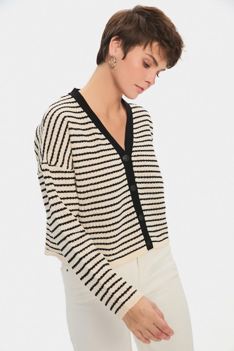 NG Style Exclusive Striped Knitted Cardigan  - Image 1
