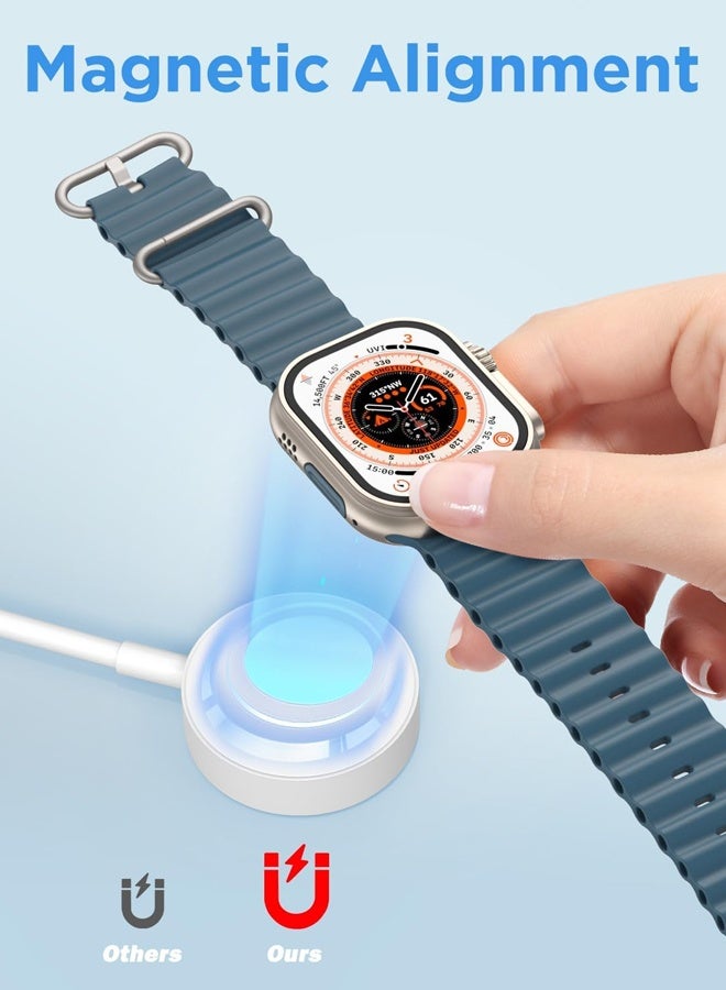 Charger Compatible with Huawei Watch GT 5/5 Pro/4/3/3 PRO/3 SE/GT 2 PRO/Watch 4/4 Pro/3/3 PRO/Ultimate/D2, Magnetic Charger with USB Charging Cable, White - Image 4