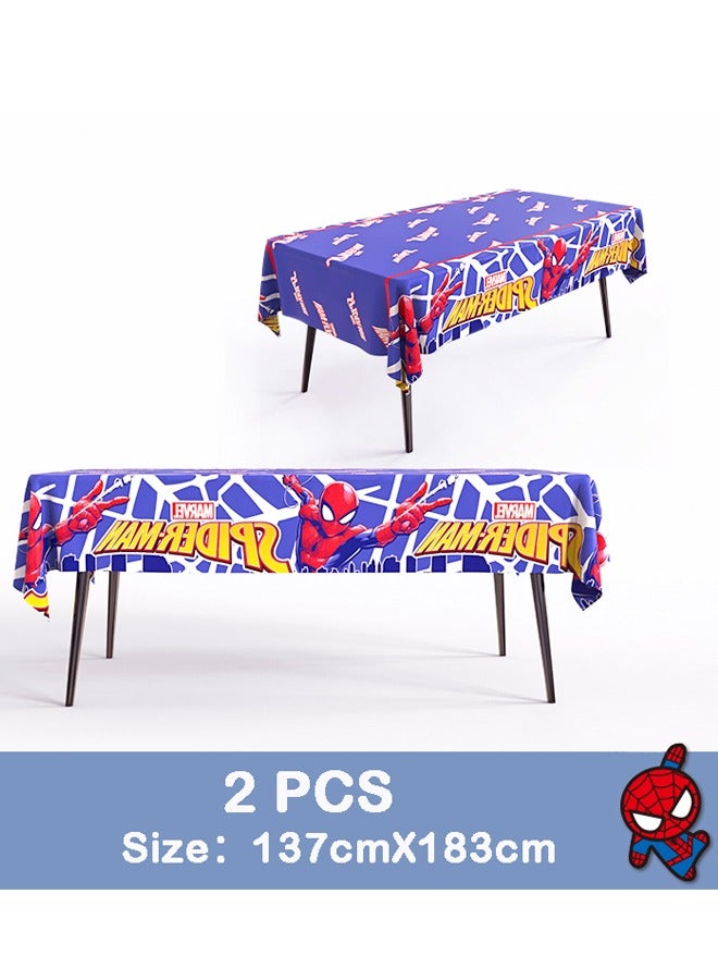 2 PCS Spider-Man pattern disposable waterproof birthday tablecloth party supplies decorative tablecloth (size: 137cm*183cm) - Image 2