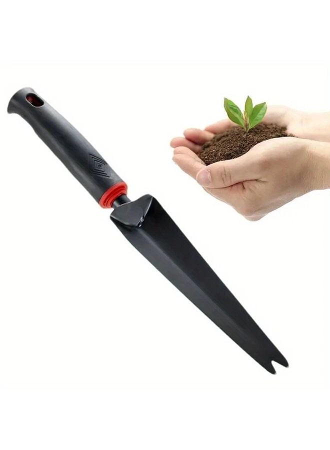 Black Ergonomic Garden Shovel with Red Glove Handle Durable Metal Plastic Root Digging Tool - Image 1