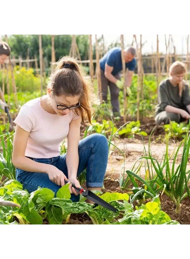 Black Ergonomic Garden Shovel with Red Glove Handle Durable Metal Plastic Root Digging Tool - Image 3