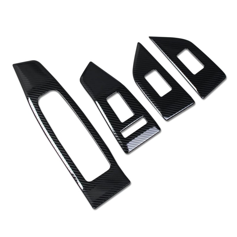 Beautost Carbon Fiber Black Interior Window Switch Console Panel Trims for Nissan Rogue 2021-2025 - Image 1