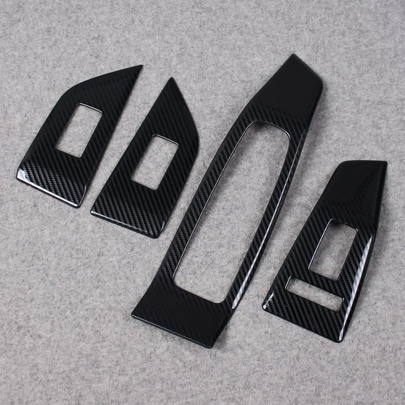 Beautost Carbon Fiber Black Interior Window Switch Console Panel Trims for Nissan Rogue 2021-2025 - Image 2