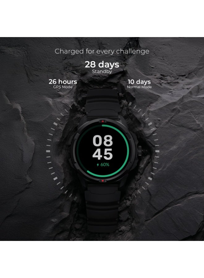 Noise Endeavour Pro Outdoor Rugged Military Smart Watch, Titanium Alloy Bezel, Dual-Band GPS, 164ft Water Resistance, 28 Days Battery on Standby, AI Companion, for iOS & Android (Carbon Black) - Image 5
