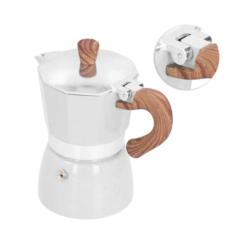 Moka Coffee Pot: 2-Layer Food Grade Aluminum, Heat Resistant Handle, Easy To Operate - Lightweight Travel Coffee Maker for Home Office Outdoor Use - Image 4