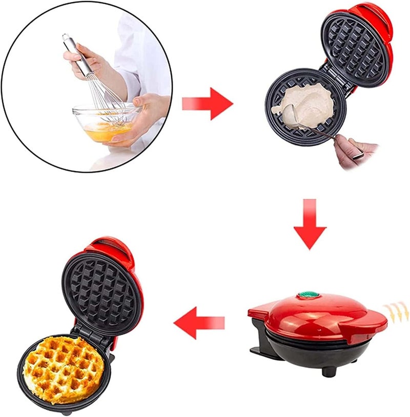 TASMAX mini waffle maker machine home appliances kitchen gift Easy to Clean NonStick Surfaces 4 Inch Perfect for BreakfastDessert Sandwich Pan Cakes PaninisOther Snacks - Image 5