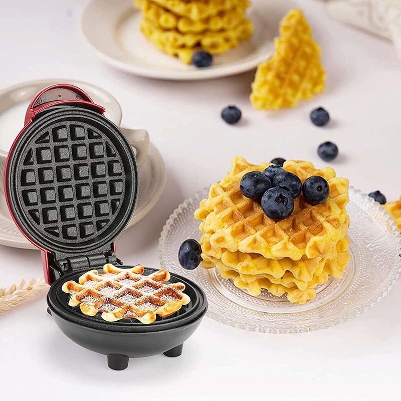 TASMAX mini waffle maker machine home appliances kitchen gift Easy to Clean NonStick Surfaces 4 Inch Perfect for BreakfastDessert Sandwich Pan Cakes PaninisOther Snacks - Image 4