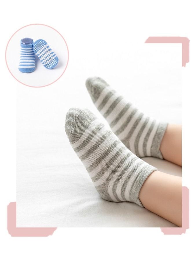 Generic - 6 Pairs Non Slip Baby Socks, Soft Cotton Ankle Socks with Non Skid Soles, Striped Socks for Infants Toddlers Under 1 year old - Image 1