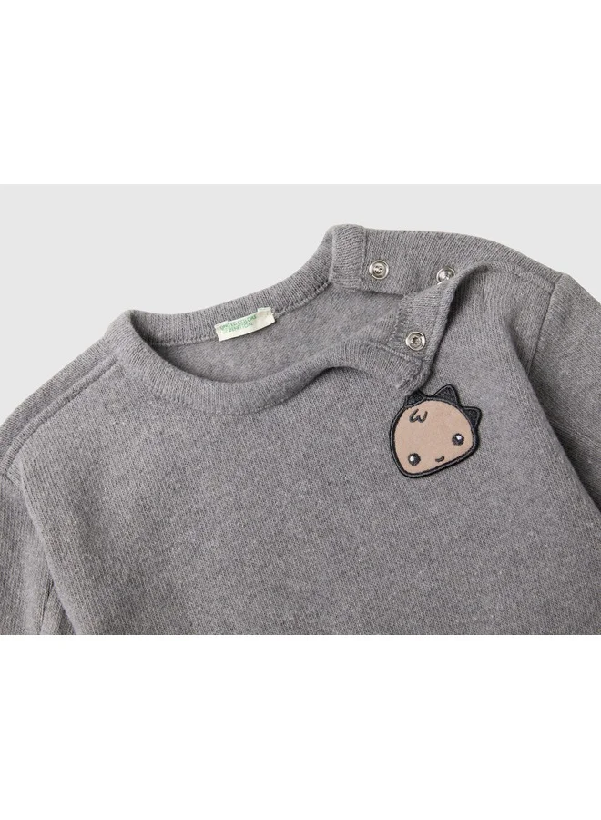 UNITED COLORS OF BENETTON Sweatshirt In Recycled Cotton Blend