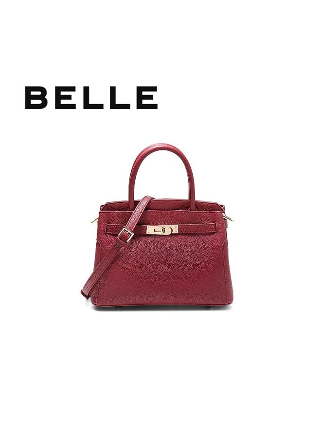 Belle Women's Handbag, New Model, Gold-plated "golden Years" Texture Platinum Bag, Handheld Bag X7257ax5, Red - Image 1